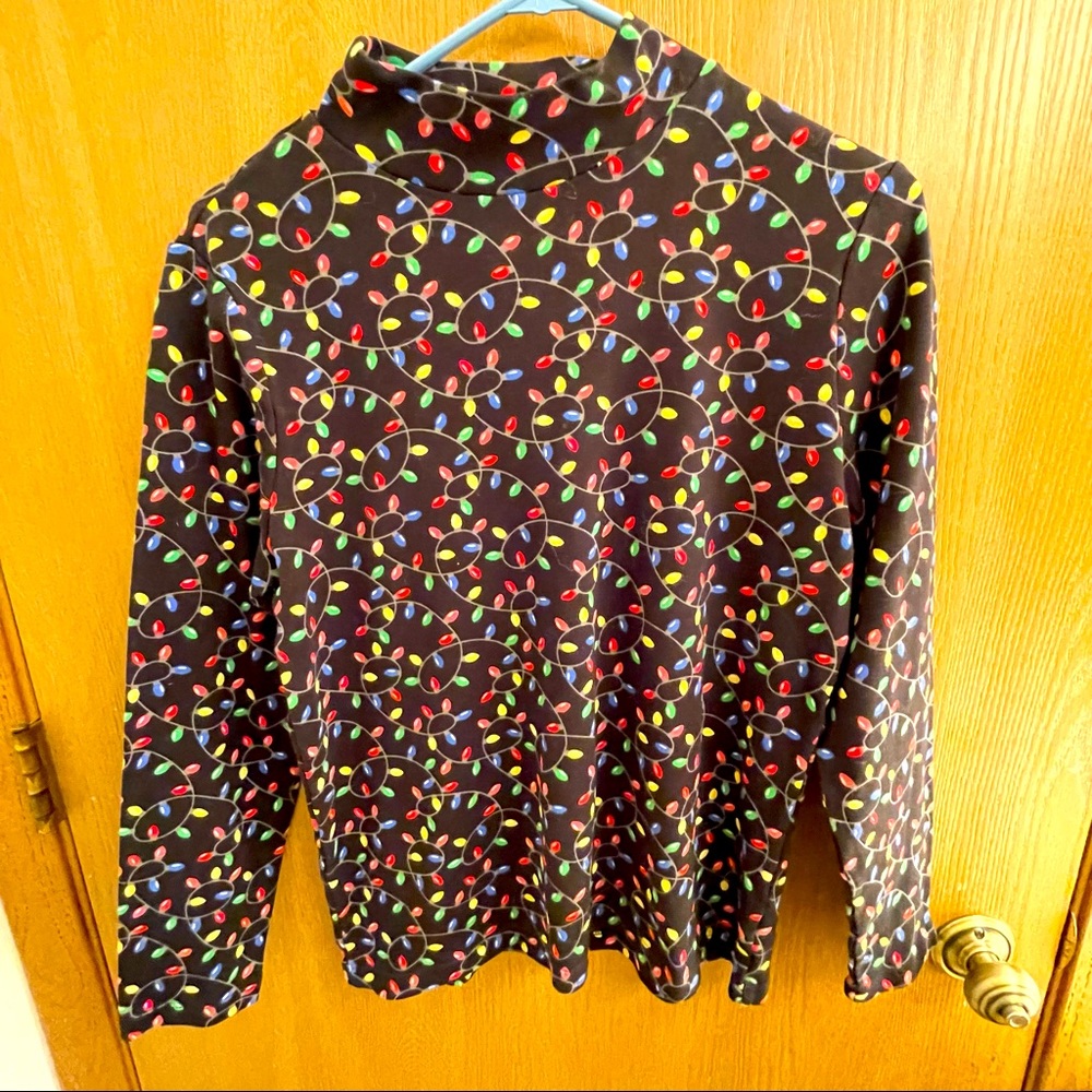 Multi-color Christmas lights long sleeve